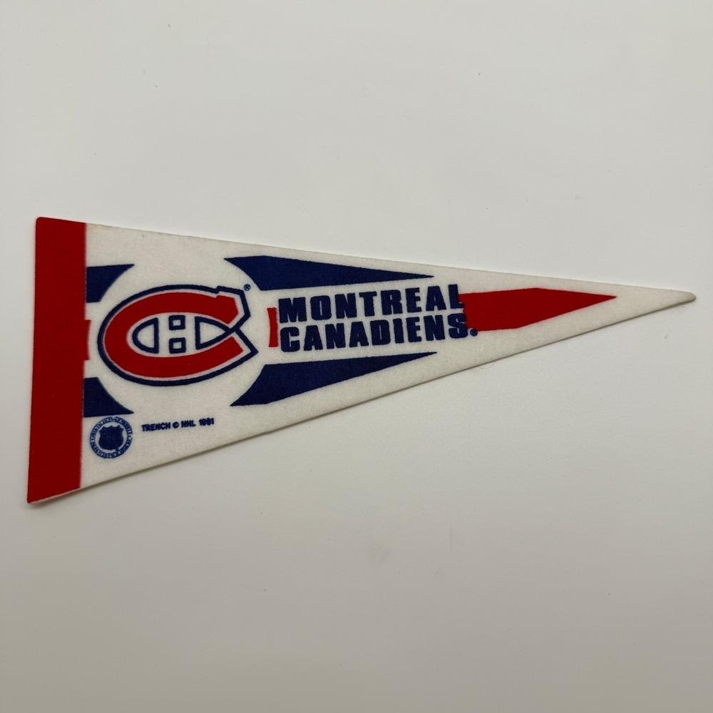Montreal Canadiens Vintage 90s Trench NHL Hockey Mini Pennant 9"x4" Felt Banner